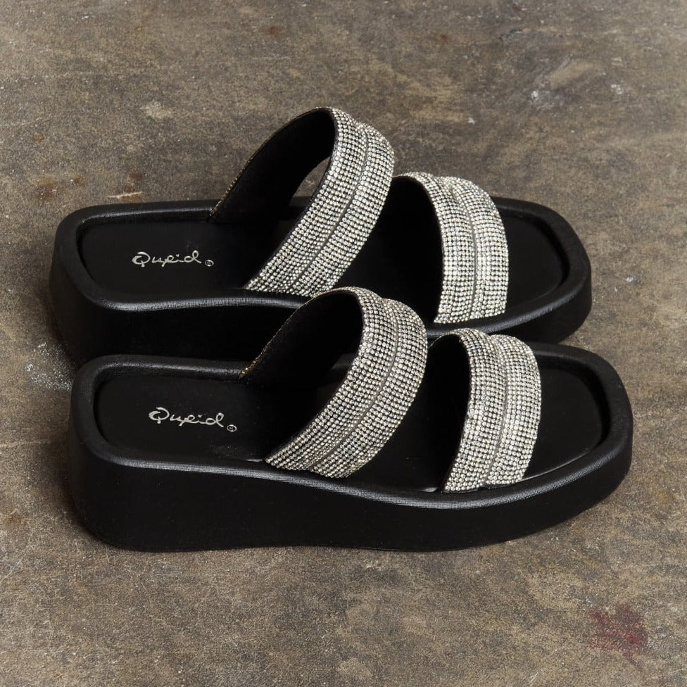Qupid Bright Mind Platform Wedge Rhinestone Sandal - Tigbul's Fashion