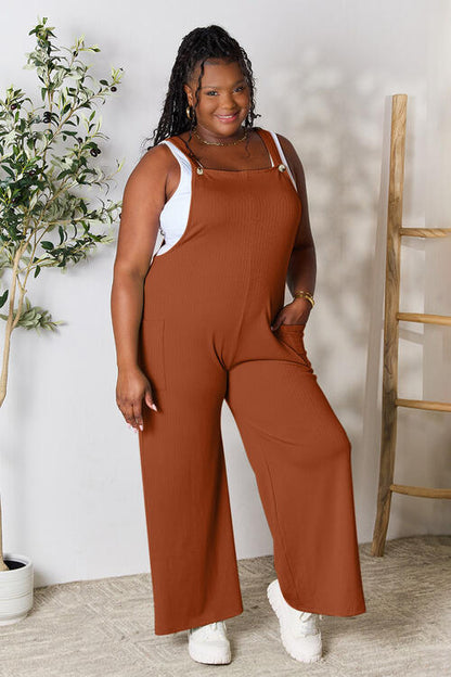 Wide Strap Overall with Pockets - Tigbuls Variety Fashion