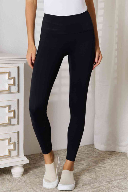 Black Wide Waistband Sports Leggings - Tigbuls Variety Fashion