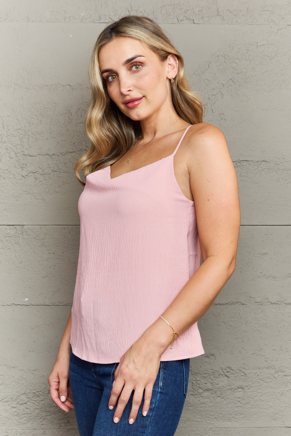 Pink Loose Fit Cami Shirt Top | Tigbuls Variety Fashion