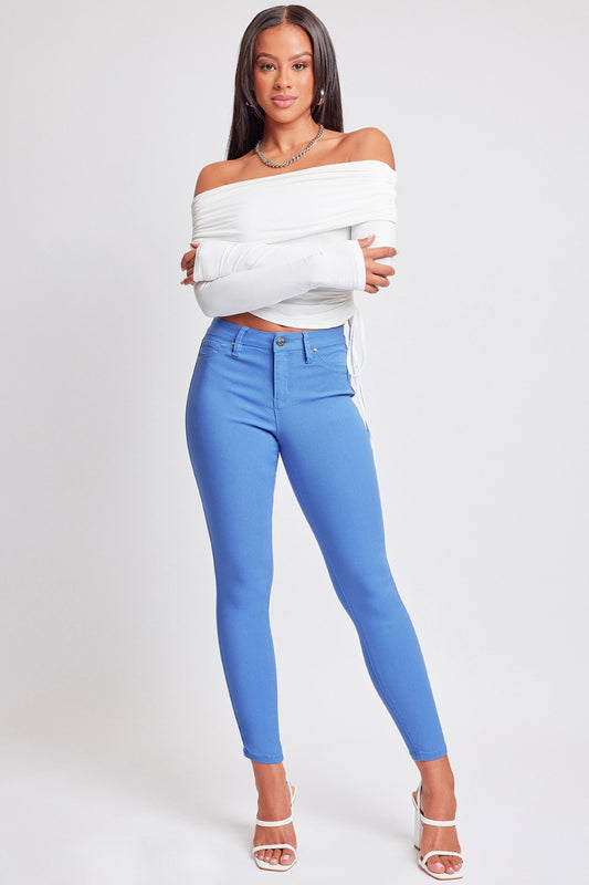 Blue Sizes Small-3X Hyper Stretch Mid-Rise Skinny Pants - Tigbuls Variety Fashion