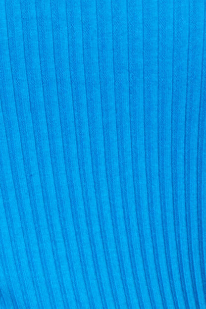 Blue Teal Ribbed Sweetheart Neck Knit Top - Tigbuls Variety Fashion
