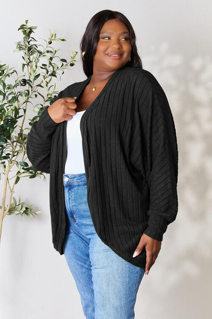 Open Front Long Sleeve Cardigan Sizes Small to 3XL - Tigbuls Variety Fashion