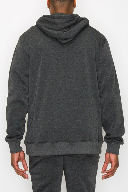 Men's Charcoal Gray Fleece Pullover Hoodie - Tigbul's Variety Fashion Shop