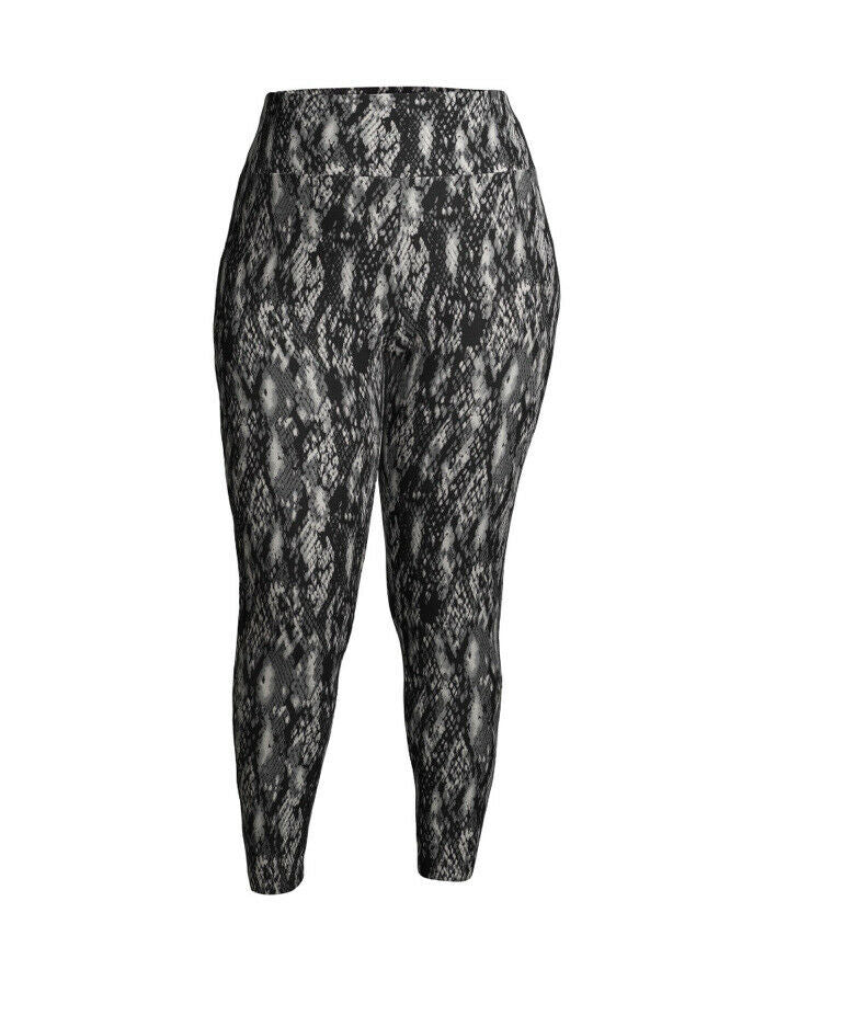 2XL leggings with snake print, high waist, slim straight leg