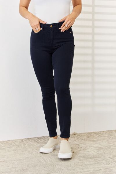 Judy Blue Garment Dyed Navy Tummy Control Skinny Jeans - Tigbul's Variety Fashion Shop