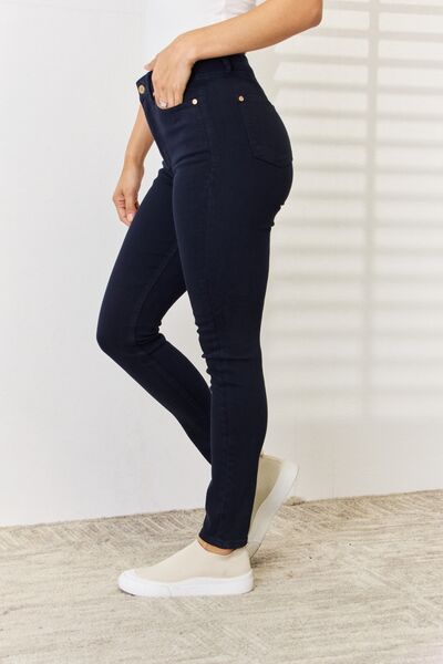 Judy Blue Garment Dyed Navy Tummy Control Skinny Jeans - Tigbul's Variety Fashion Shop