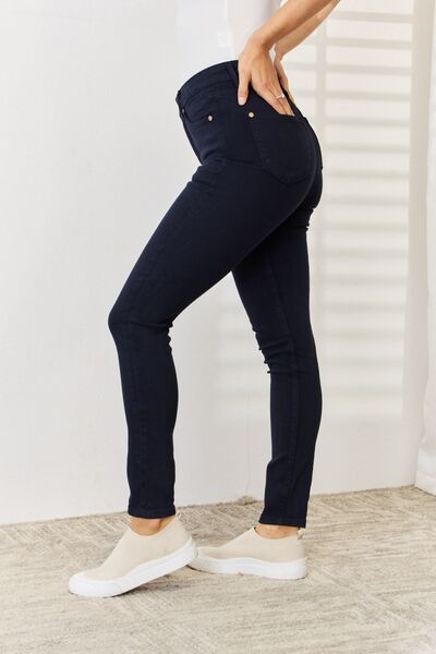 Judy Blue Garment Dyed Navy Tummy Control Skinny Jeans - Tigbul's Variety Fashion Shop