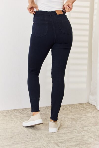 Judy Blue Garment Dyed Navy Tummy Control Skinny Jeans - Tigbul's Variety Fashion Shop