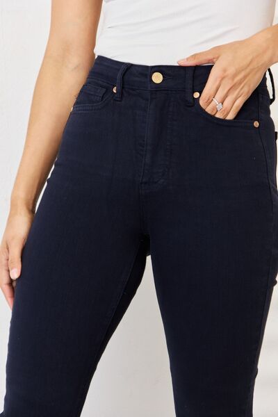 Judy Blue Garment Dyed Navy Tummy Control Skinny Jeans - Tigbul's Variety Fashion Shop