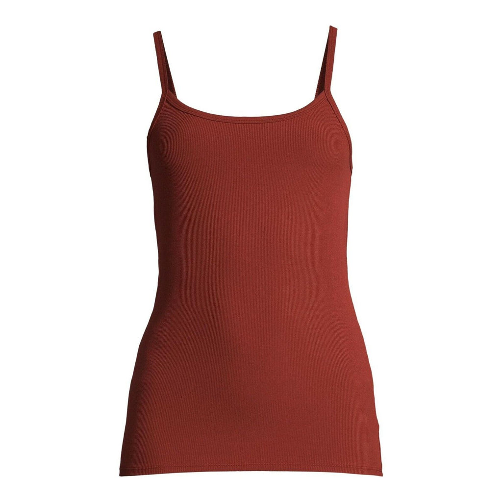 Size Large Brown Ribbed Cami Tank Top | Tigbuls Variety Fashion
