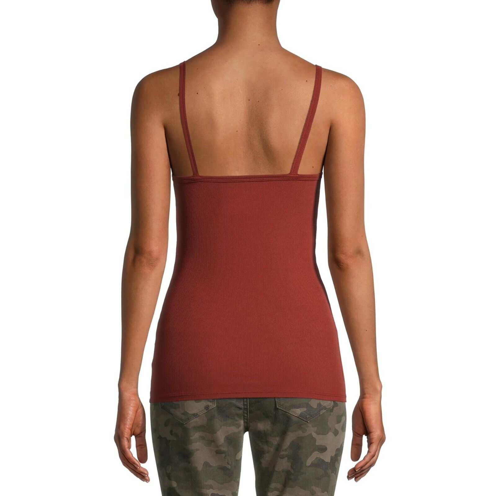Size Large Brown Ribbed Cami Tank Top | Tigbuls Variety Fashion