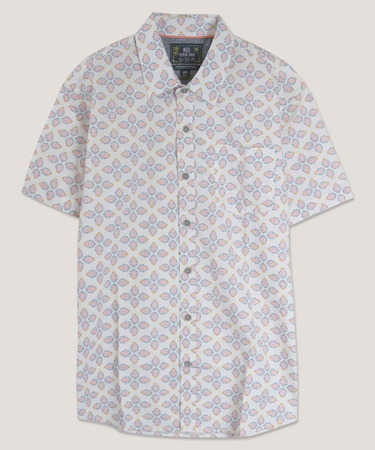 Men's Geo Tile Collared Button-Down Shirt - Tigbul's Variety Fashion Shop