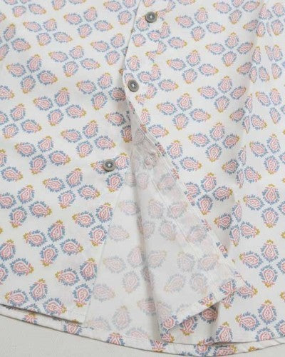 Men's Geo Tile Collared Button-Down Shirt - Tigbul's Variety Fashion Shop