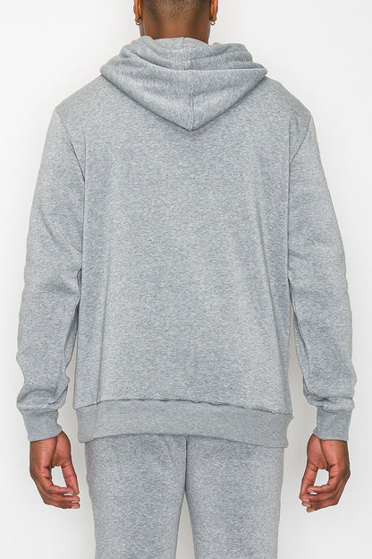 Men's Heather Grey Fleece Pullover Hooded Sweatshirt - Tigbul's Variety Fashion Shop