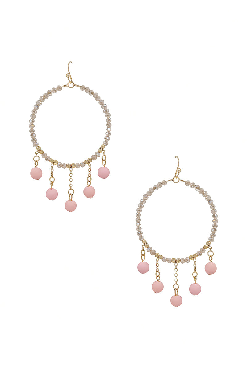 Clay Ball Charm Round Beads Earrings 2" - Tigbul's Variety Fashion Shop