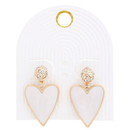 Heart Rhinestone Bead Dangle Earring - Tigbul's Variety Fashion Shop