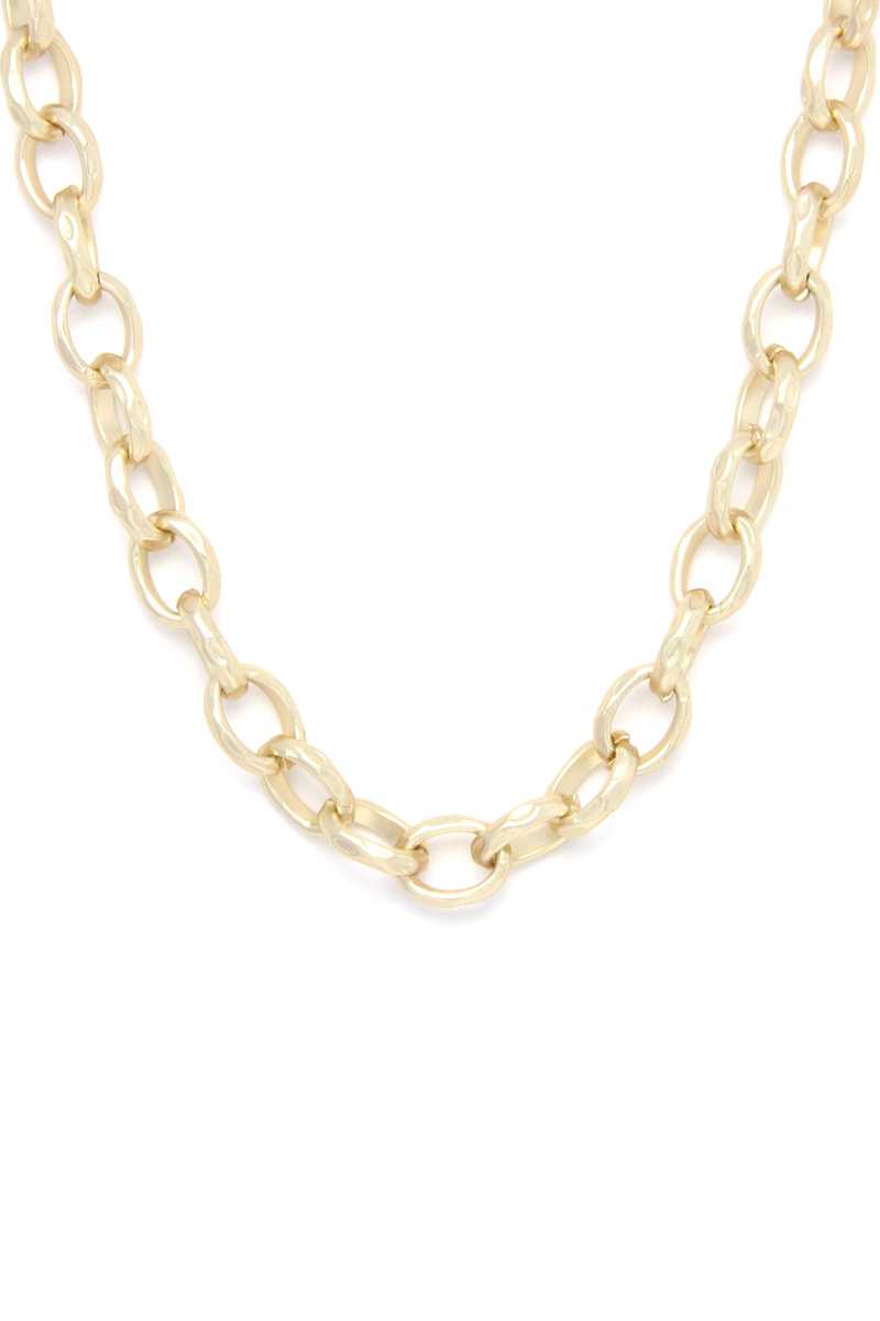 Circle Link Metal Necklace Gold Color - Tigbul's Variety Fashion Shop
