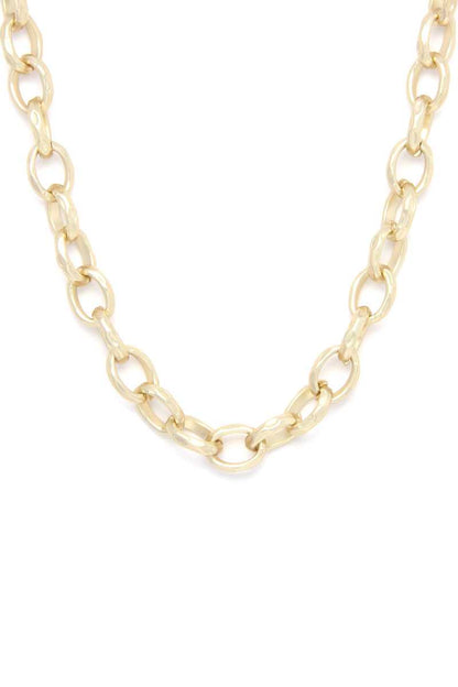 Circle Link Metal Necklace Gold Color - Tigbul's Variety Fashion Shop
