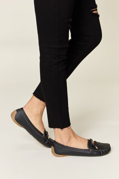 Black Slip-on Bow Flats Loafers - Tigbul's Variety Fashion Shop