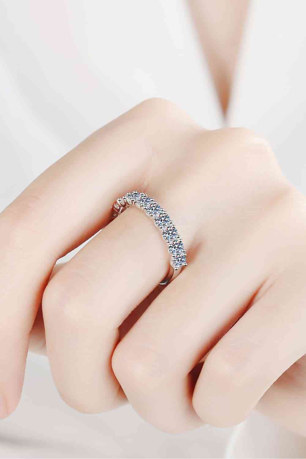 1 Carat Moissanite Half-Eternity Ring - Tigbuls Variety Fashion