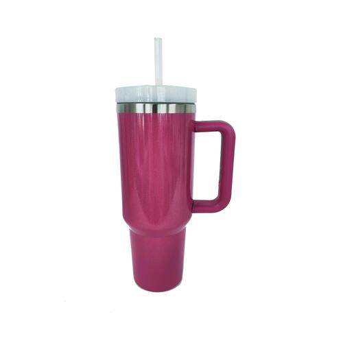 Stainless Steel Tumbler with Handle and Straw - Tigbuls Variety Fashion