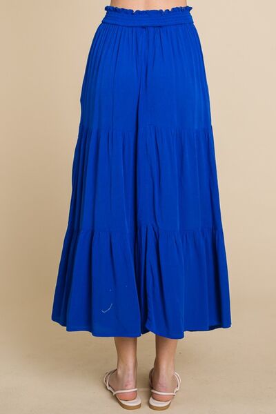 Culture Code Full Size Frill Ruched Midi Skirt - Tigbuls Variety Fashion