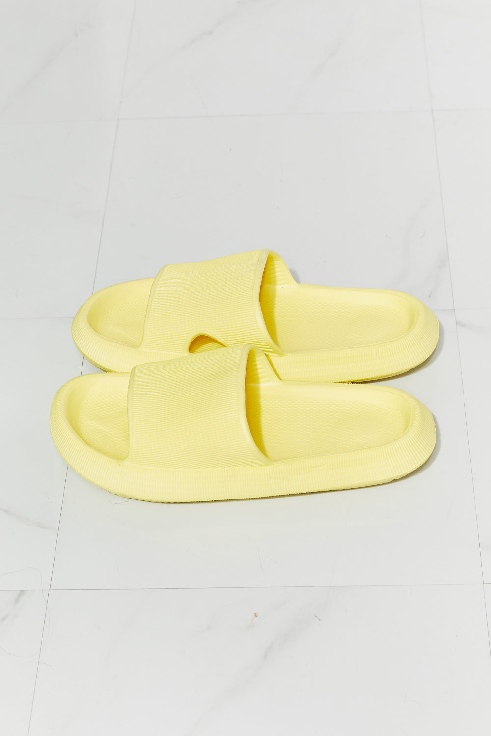 MMShoes Arms Around Me Open Toe Slide in Yellow - Tigbul's Fashion