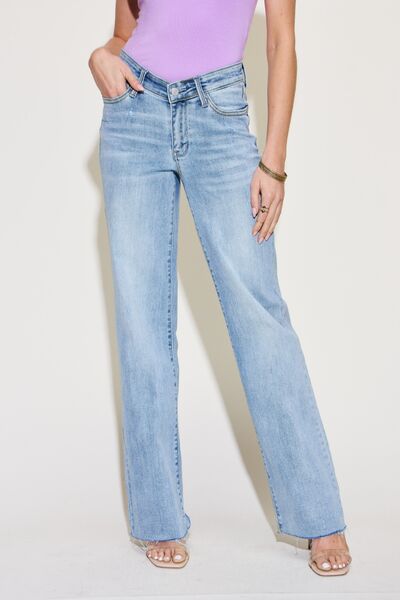 Judy Blue V Front Waistband Straight Jeans, Size 0-24W - Tigbuls Variety Fashion