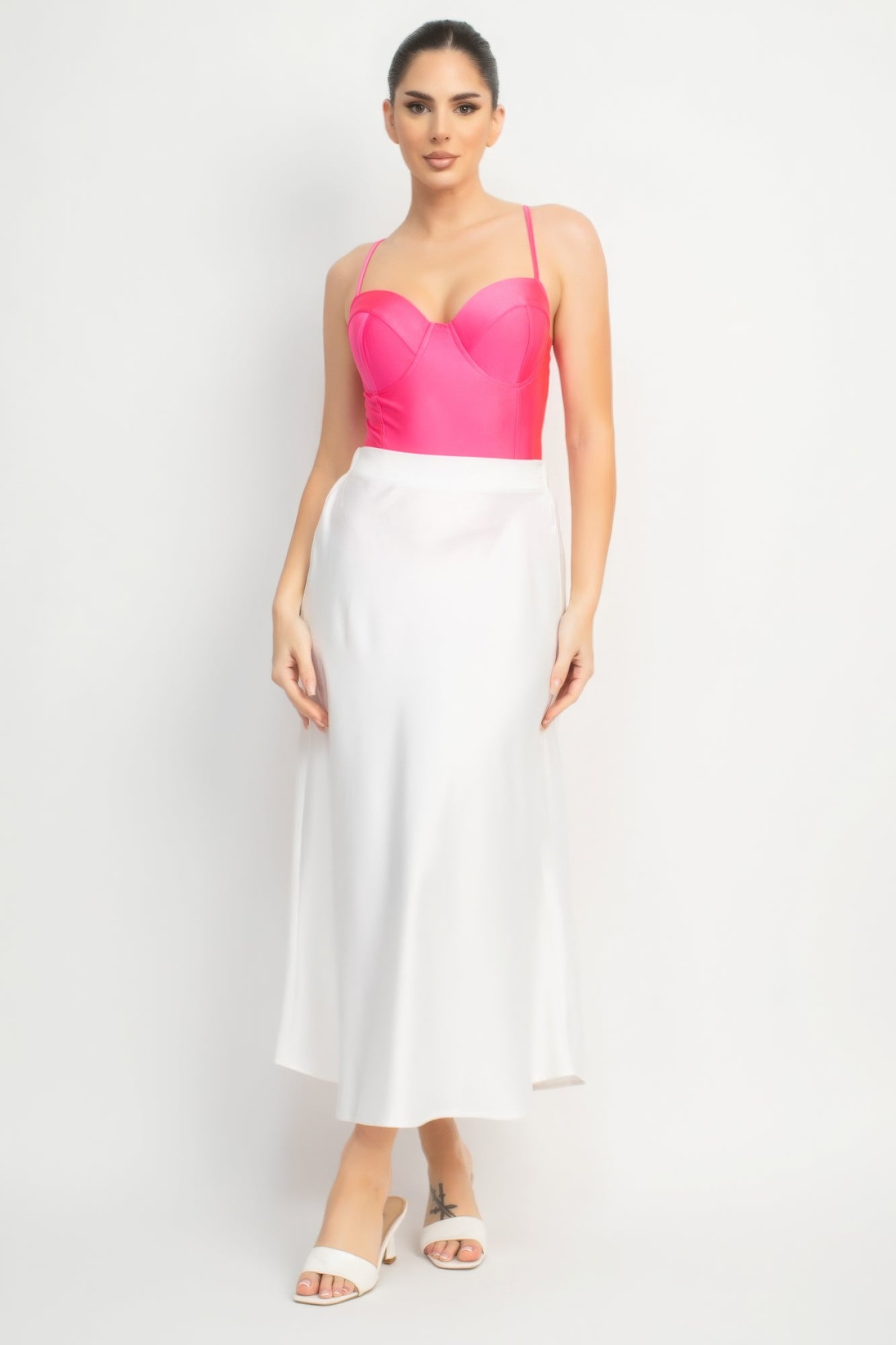 Rhinestone Strap Sweetheart Bodysuit - Tigbul's Variety Fashion Shop