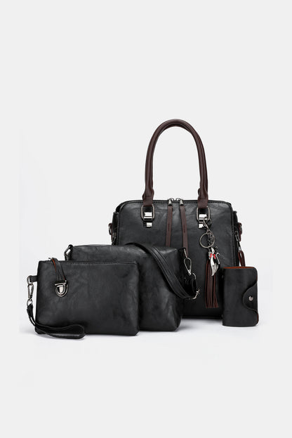 4-Piece PU Leather Bag Set - Tigbuls Fashion