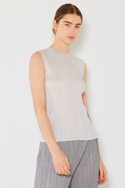 Pleated Sleeveless Crewneck Tank - Tigbuls Variety Fashion