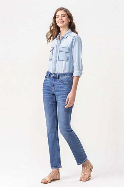 Midrise Slim Ankle Straight Medium Blue Jeans | Tigbuls Variety