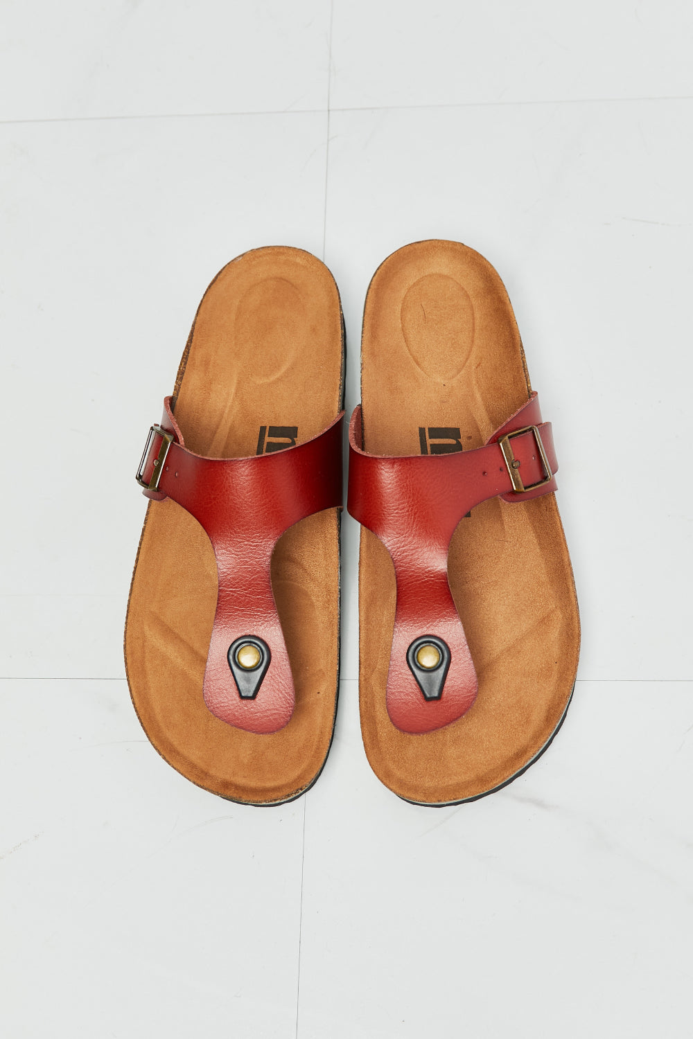 MMShoes Drift Away T-Strap Flip-Flop in Red - Tigbul's Fashion
