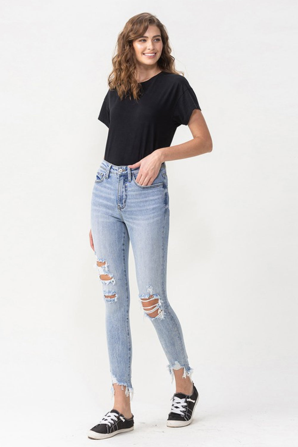 Lovervet Full Size Lauren Distressed High Rise Skinny Jeans - Tigbul's Fashion