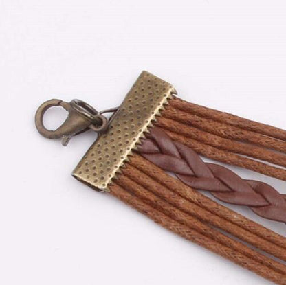Alloy PU Leather Rope Bracelet - Tigbuls Variety Fashion