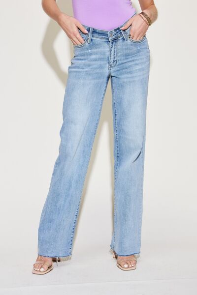 Judy Blue V Front Waistband Straight Jeans, Size 0-24W - Tigbuls Variety Fashion