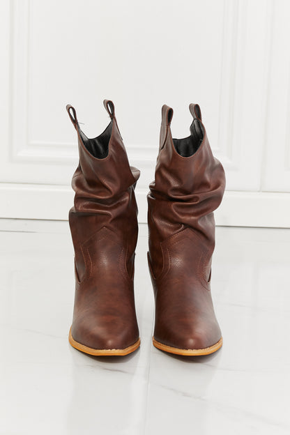 Women's Scrunch Cowboy Boots in Brown | Tigbul's Variety Fashion