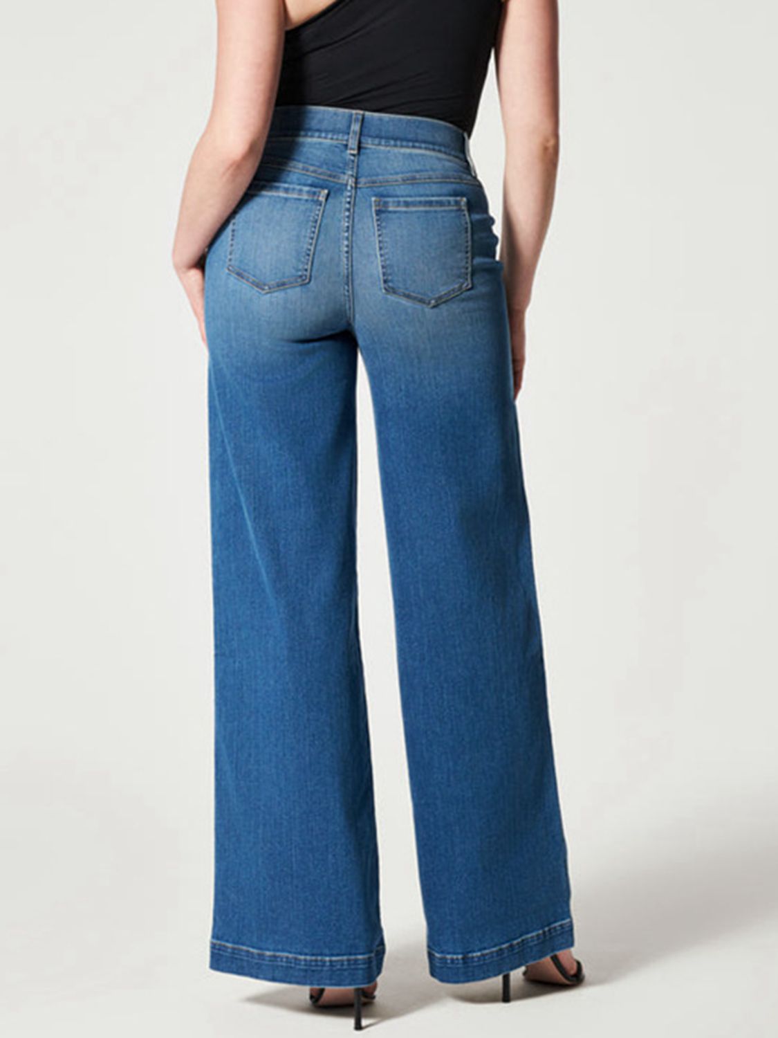 Pull On Wide Leg Long Flared Jeans - Tigbul's Fashion