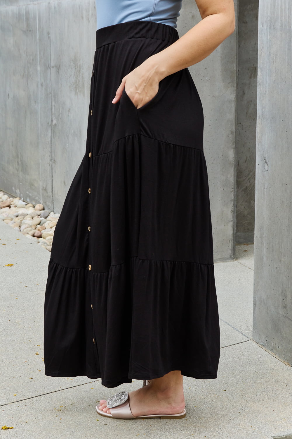 Heimish So Easy Full Size Solid Maxi Skirt - Tigbuls Variety Fashion