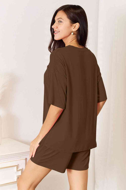 Basic Bae Full Size Soft Rayon Half Sleeve Top and Shorts Set - Tigbuls Variety Fashion