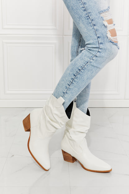  Women's White Western Scrunch Cowboy Boots | Tigbuls Variety Fashion