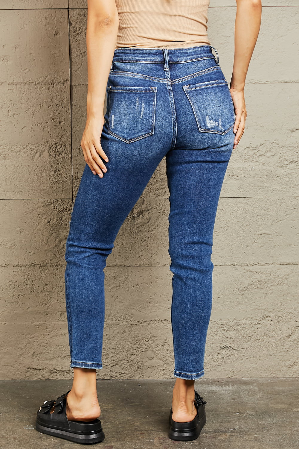 BAYEAS Mid Rise Distressed Slim Jeans - Tigbul's Fashion