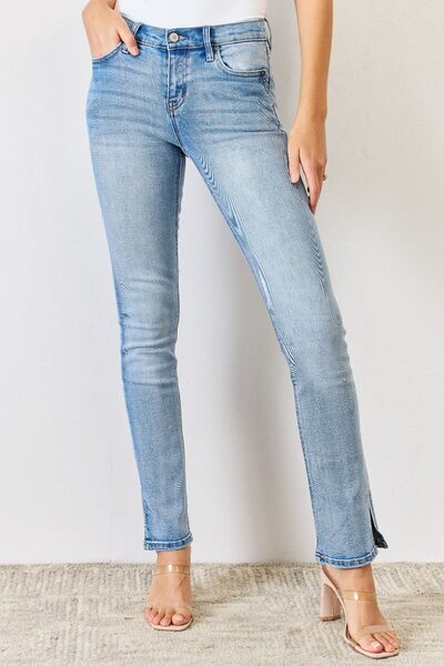 Kancan Mid Rise Y2K Slit Bootcut Jeans | Tigbuls Variety Fashion