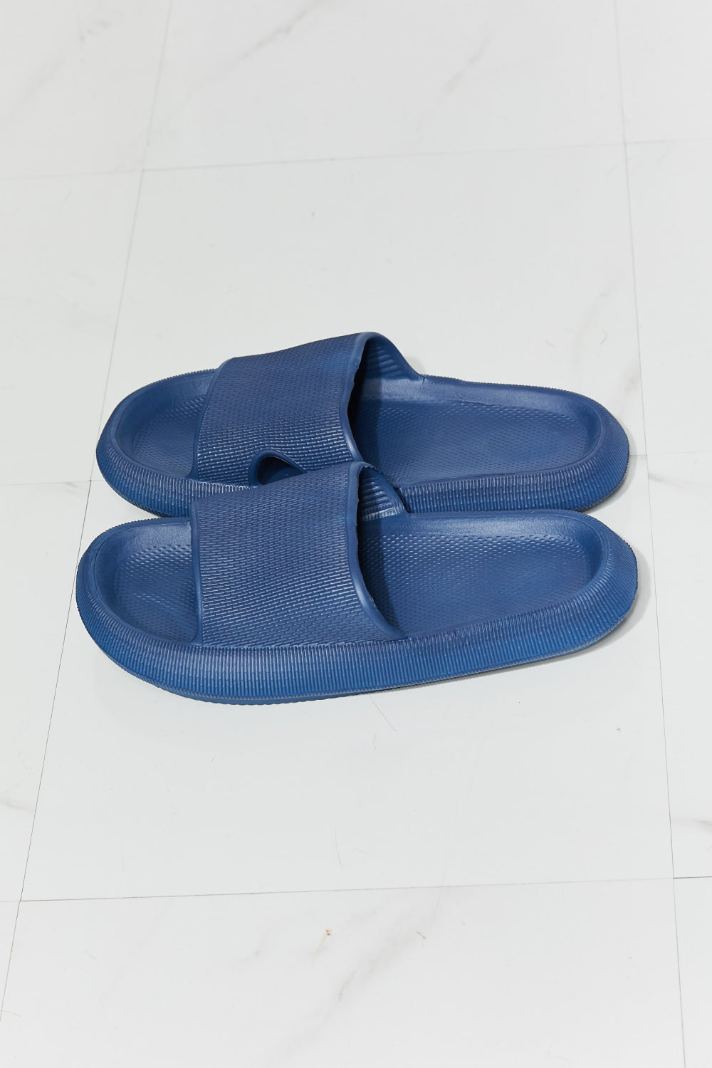 MMShoes Arms Around Me Open Toe Slide in Navy - Tigbul's Fashion