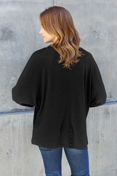 Double Take Full Size Round Neck Long Sleeve T-Shirt - Tigbuls Variety Fashion