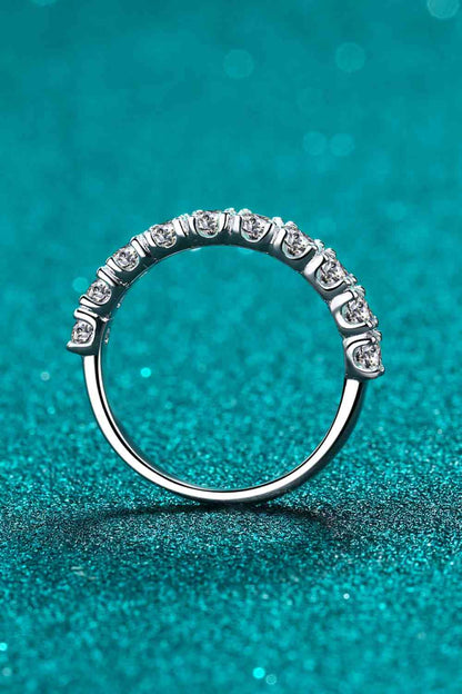 1 Carat Moissanite Half-Eternity Ring - Tigbuls Variety Fashion