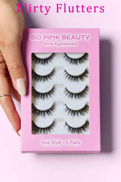 SO PINK BEAUTY Mink Eyelashes 5 Pairs - Tigbuls Variety Fashion