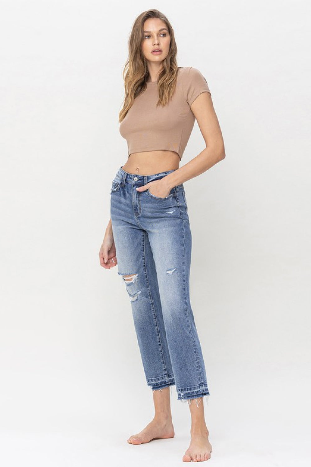 Lovervet Full Size Lena High Rise Crop Straight Jeans - Tigbul's Fashion