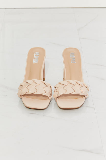 MMShoes Top of the World Braided Block Heel Sandals in Beige - Tigbul's Fashion